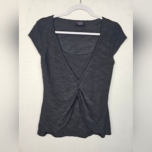 Vintage y2k 90s goth wrapper black top sz L